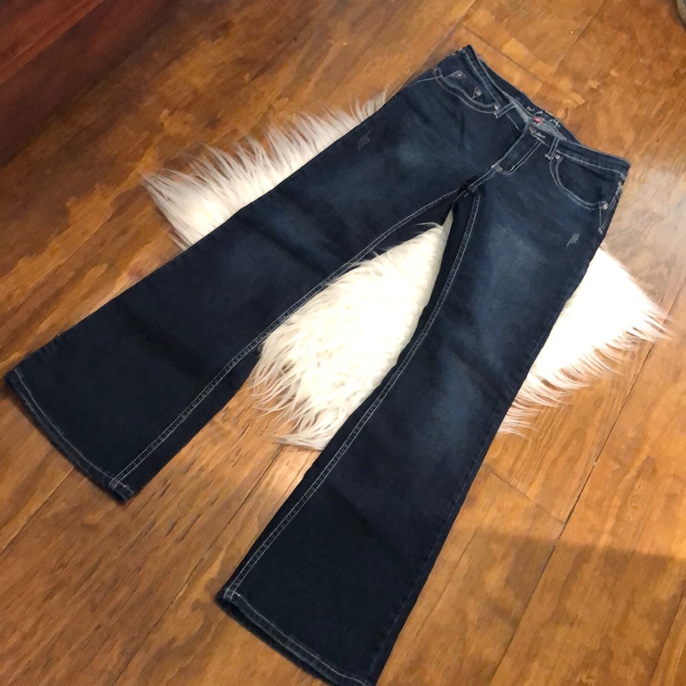 Boot cut jeans with sequins